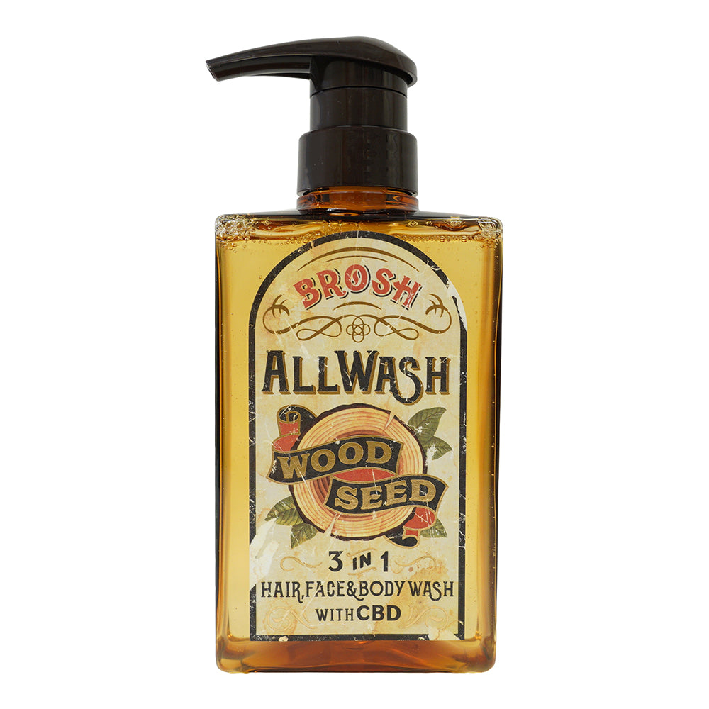 „BROSH All Wash 3in1“ Plaukų, Veido ir kūno Prausiklis Wood Seed 400 ml