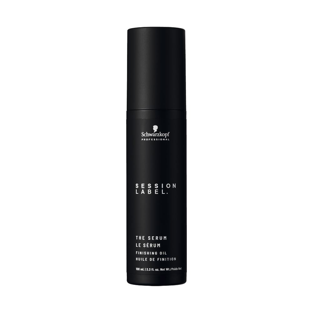 SESSION LABEL The Serum užbaigiamasis serumas 100ml suteiks spindesio ir apsaugos nuo šiaušimosi su karščio apsauga iki 232°C – Schwarzkopf Professional